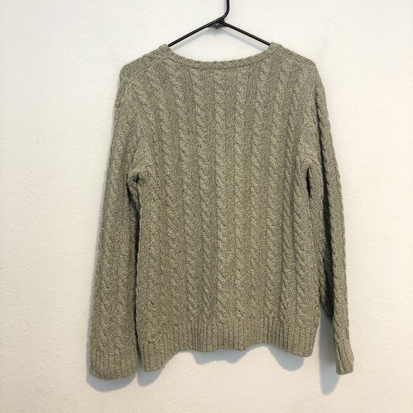 Edward Chapman Ladies Shops Canadian Brand Chunky Green Knit Sweater Women Large - Picture 5 of 16